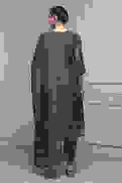 Purple Chanderi Blend Printed Embroidered Unstitched Suit Set image number 5