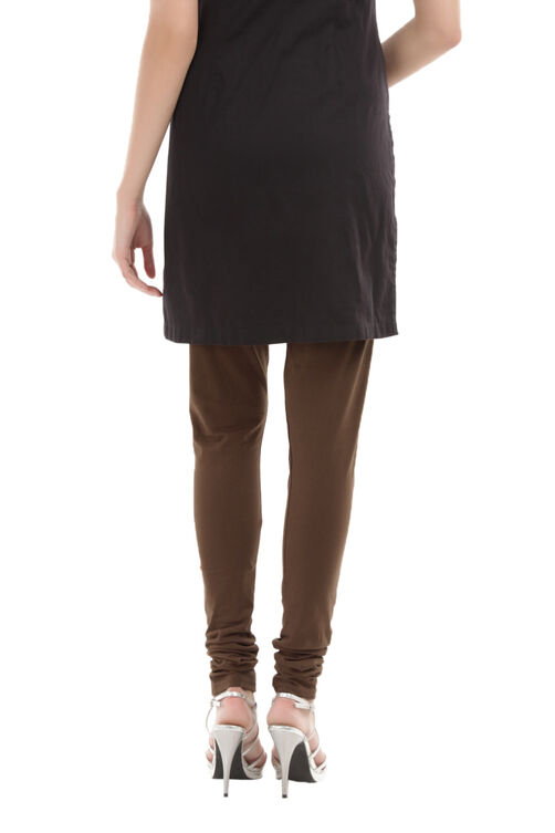 Brown Cotton Knitted Churidar image number 4