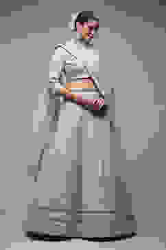 Mint Green Nylon Lehenga Set image number 4