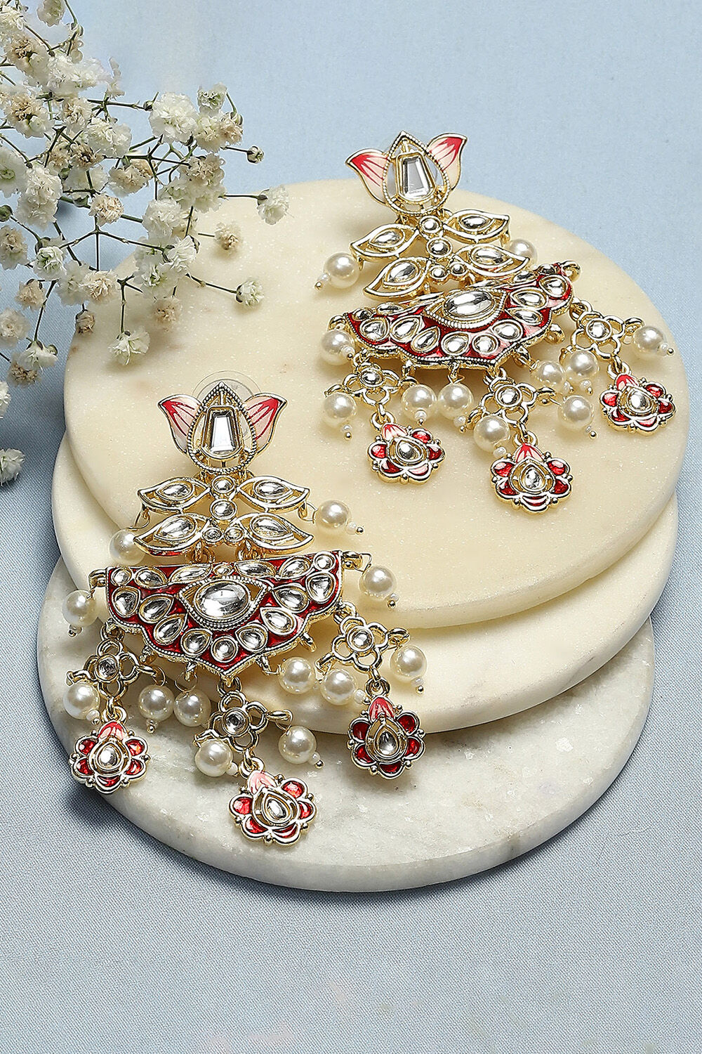 Red Brass Earrings image number 0