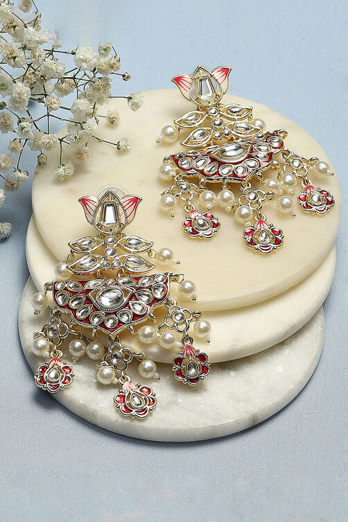 Red Brass Earrings image number 0