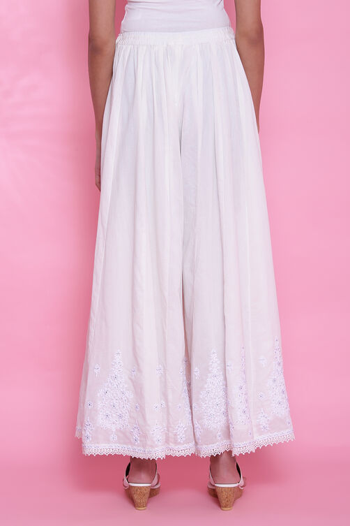 Off White Cotton Sharara image number 8