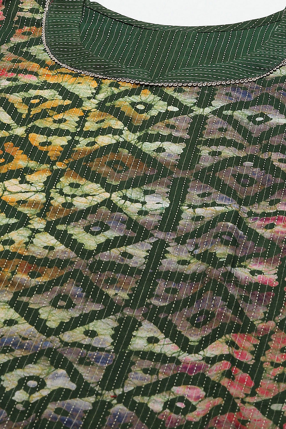 Blue Cotton Tie and Dye Unstitched Suit Set image number 2