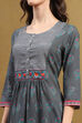 Teal Cotton Printed Straight Suit Set image number 1