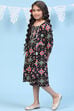 Blue Rayon Flared Printed Kurta image number 2