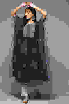 Indigo LIVA Blend Straight Printed Kurta image number 4