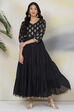 Black Cotton Fusion Dress