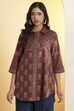Brown Cotton Straight Kurta image number 5