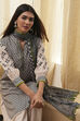 Black and Beige Printed Straight Suit Set image number 0