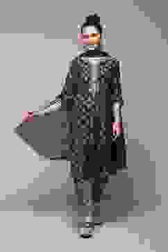 Indigo Modal Blend Straight Kurta Pants Suit Set image number 0