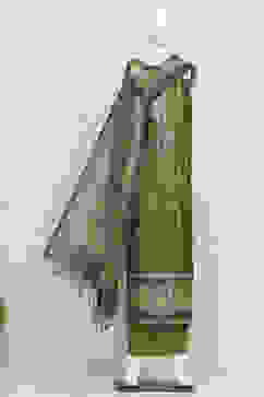 Green Silk Blend Printed Unstitched Suit Set image number 4