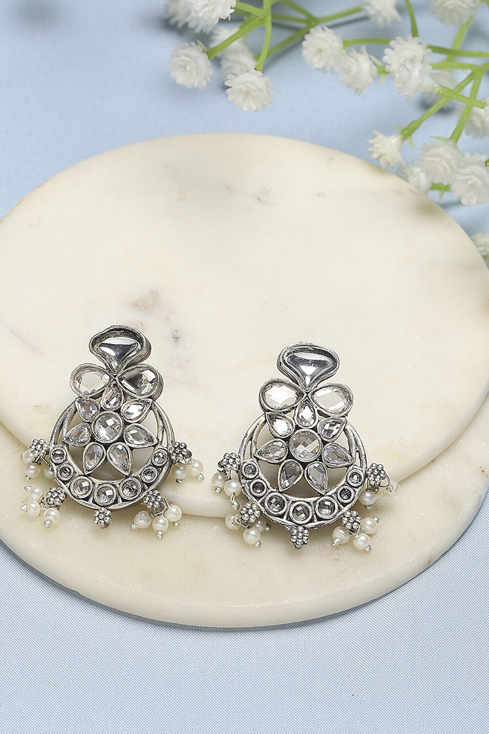 White Brass Drop & Danglers image number 0