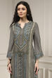 Blue Viscose Rayon Straight Printed Kurta image number 1