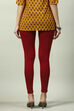 Black Viscose Lycra Solid Leggings image number 4