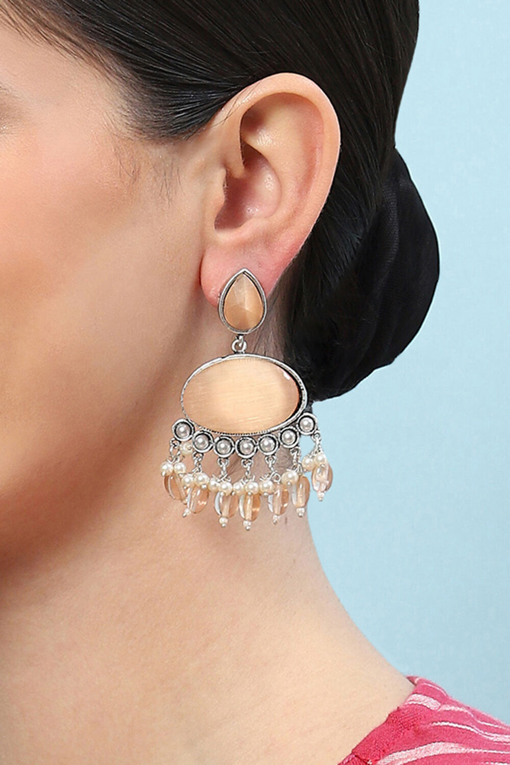 Peach Brass Earrings image number 1