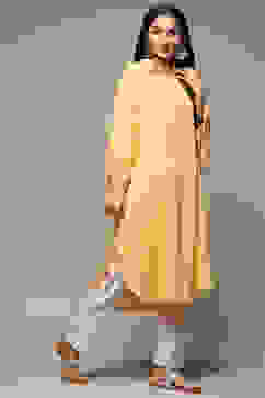 Yellow Rayon Straight Printed Kurta image number 3