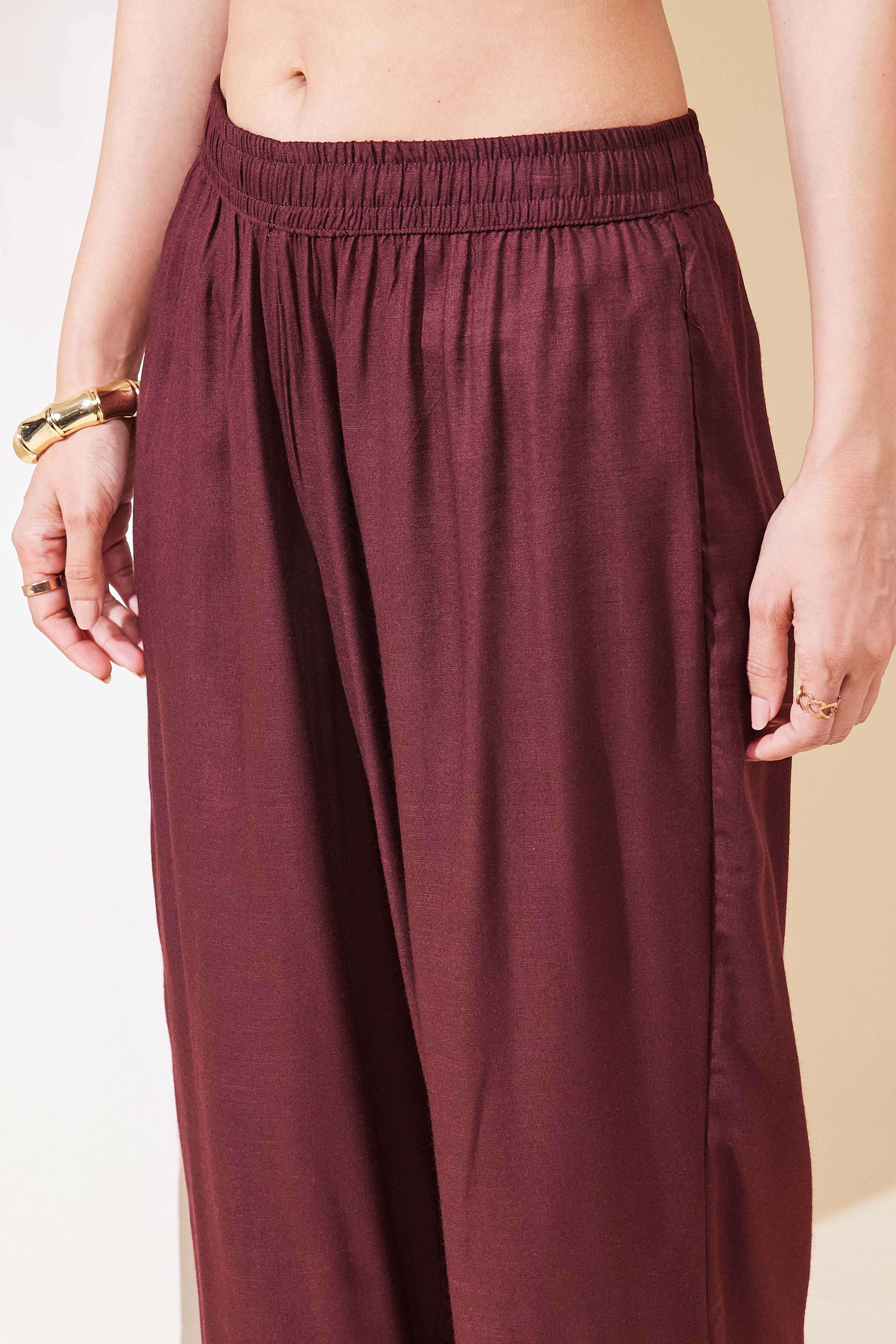 Brown Viscose Blend Straight Kurta Pants Set image number 2