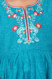 Turquoise And Red Cotton Anarkali Kurta Flared Palazzo Suit Set image number 1
