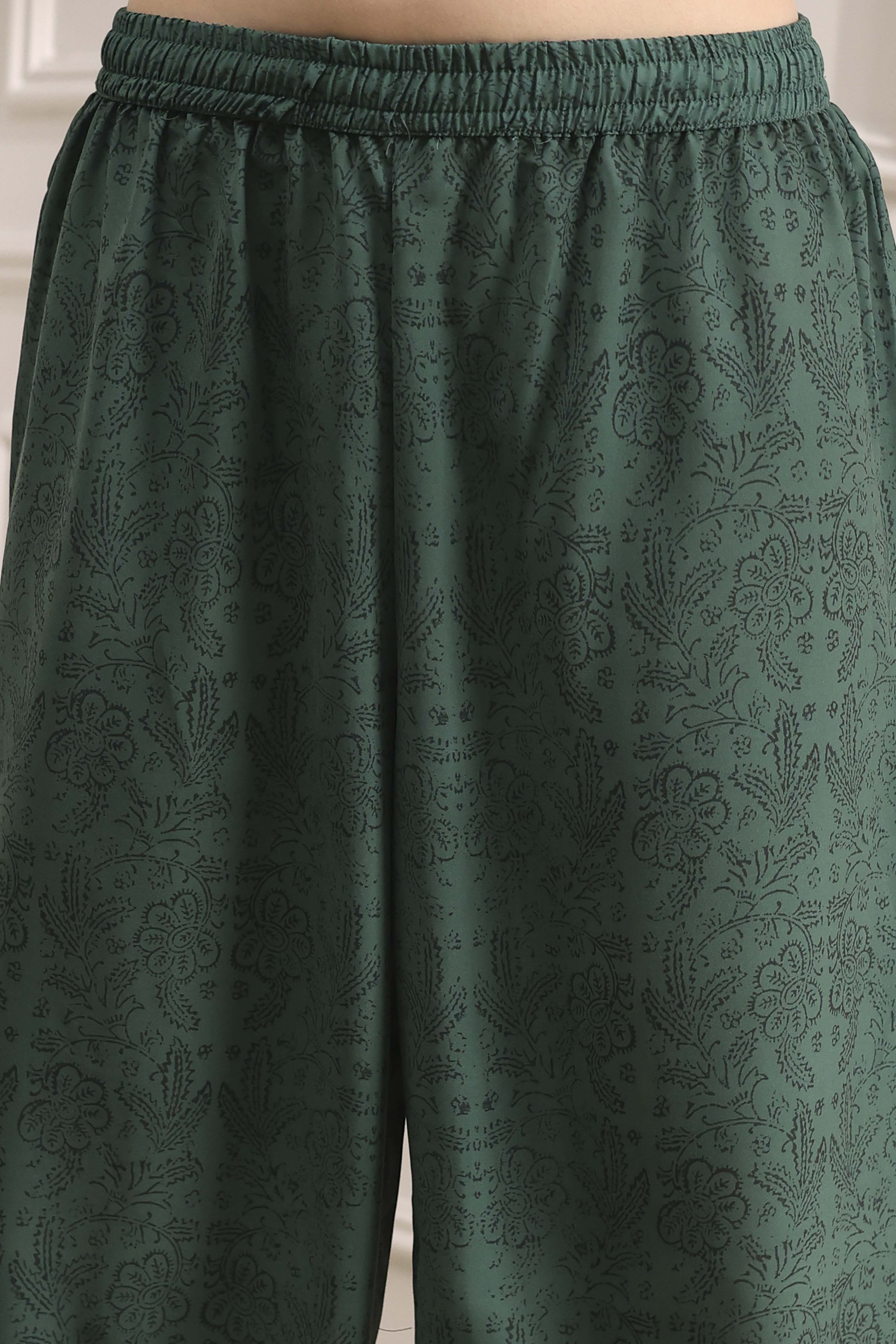 Blue Printed Straight Suit Set image number 2