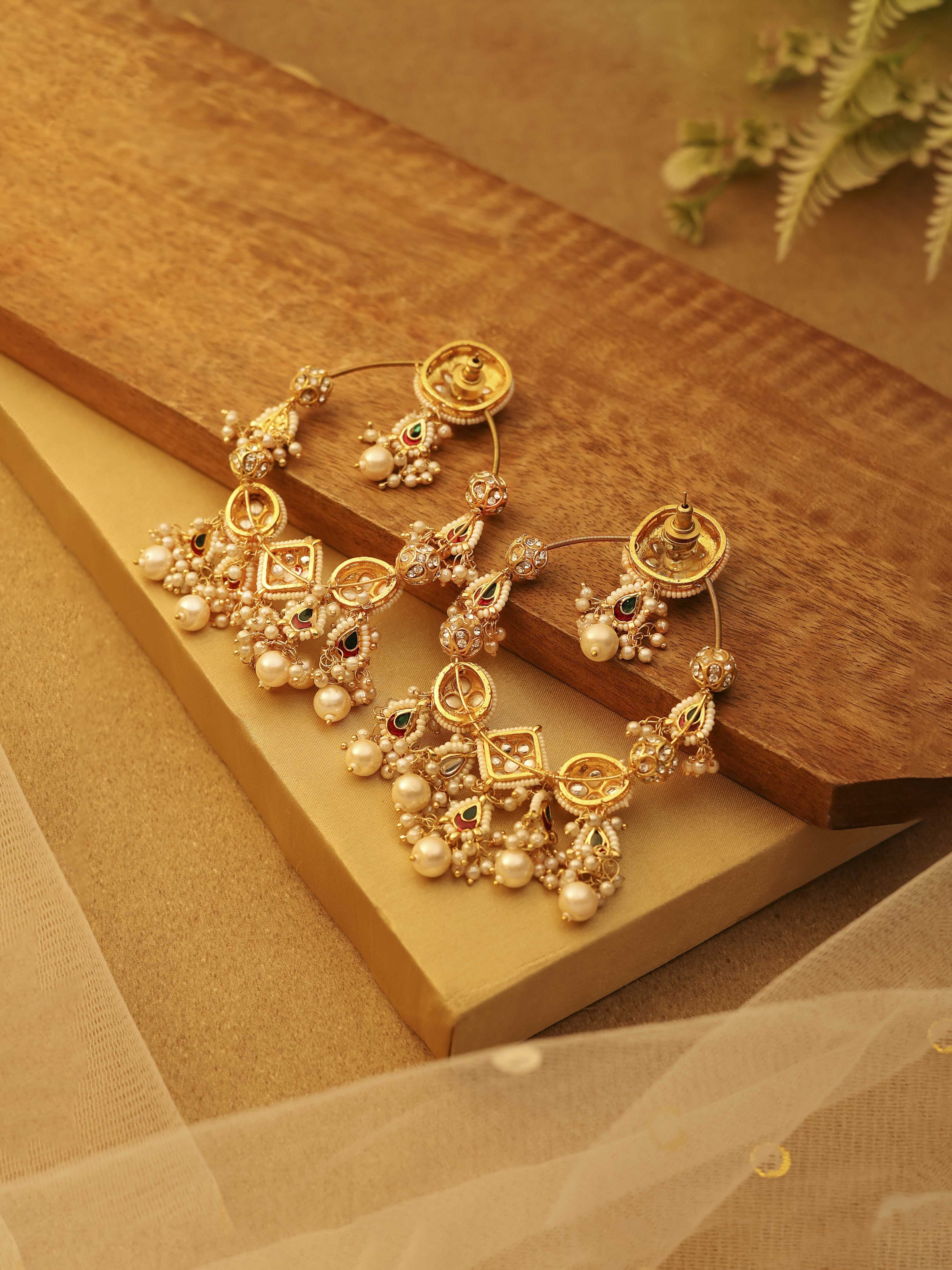 Red Brass Drop & Danglers image number 2
