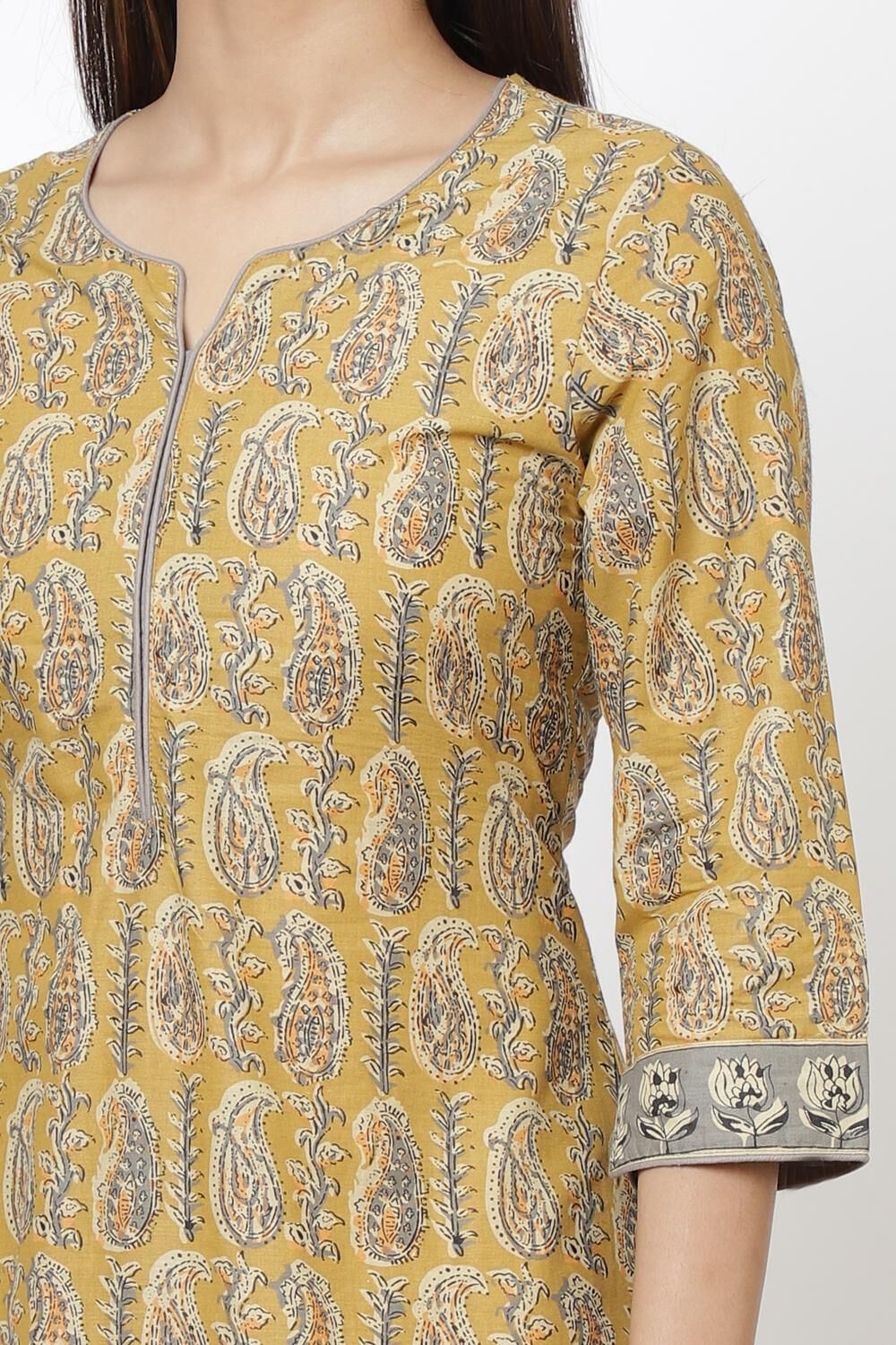 Ochre Yellow Straight Kurta Palazzo Suit Set image number 1