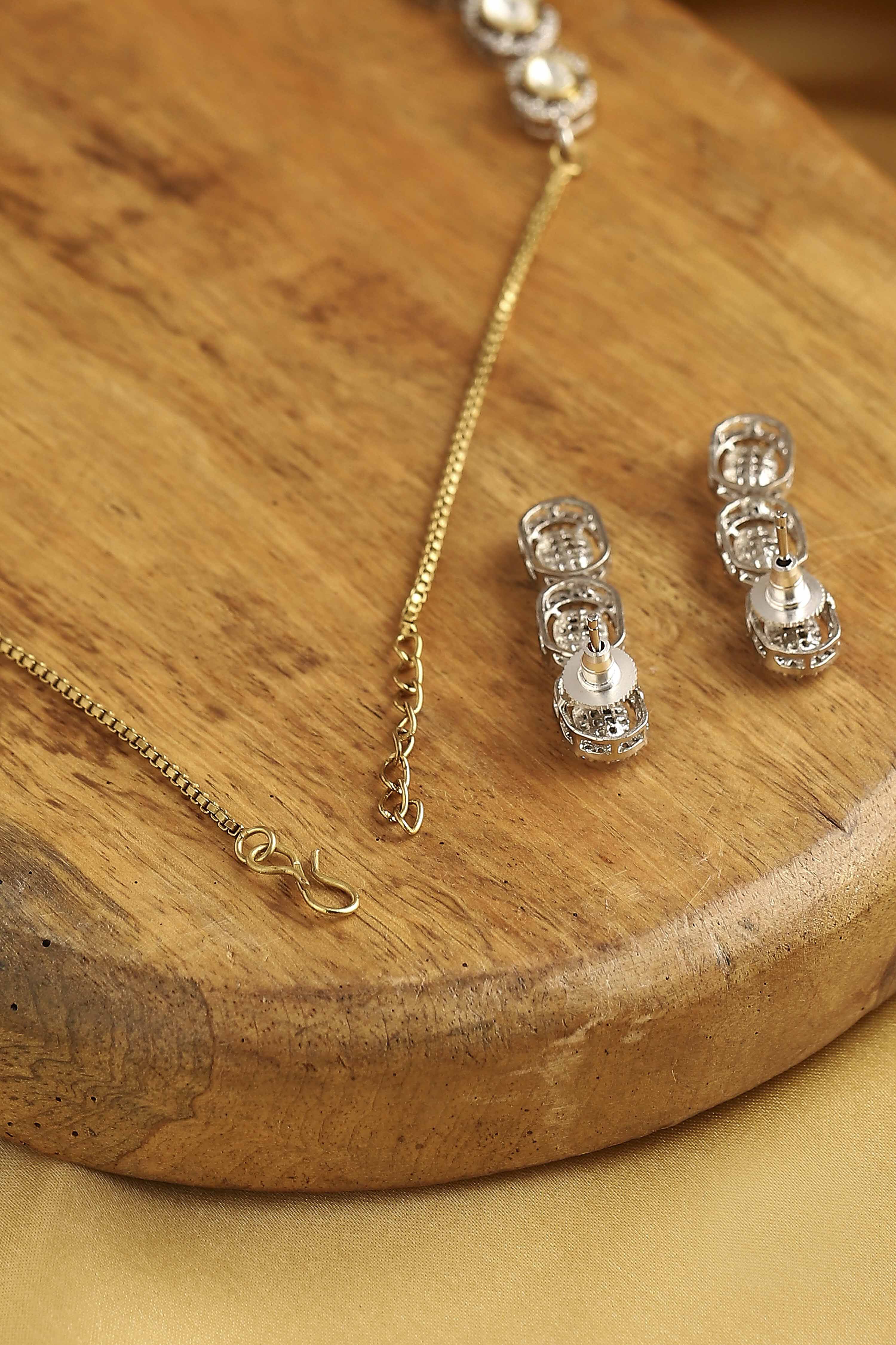 White Brass Kundan Set image number 2