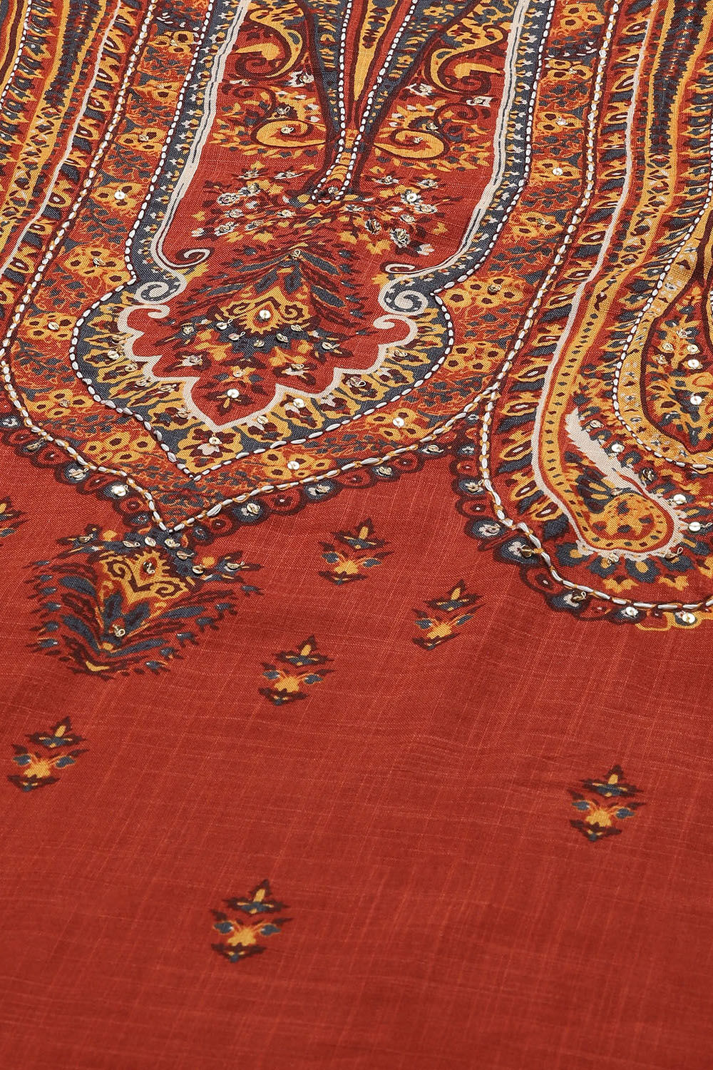 Brown LIVA Straight Printed Kurti image number 1