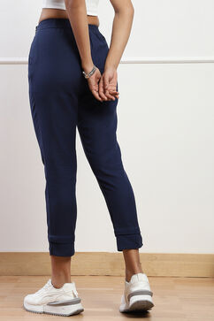 Navy Cotton Slim Pants image number 5