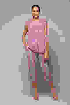 Purple Rayon Printed 2 Piece Sleepwear Set image number 6