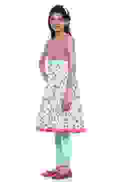 Coral And Turquoise Cotton Anarkali Suit image number 3