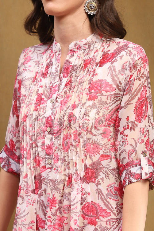 Yellow Teal Polyester Straight Kurta image number 1