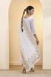 Off-White Poly Zari Printed Dupatta image number 2