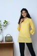 Black Cotton Flax Solid Kurti image number 2