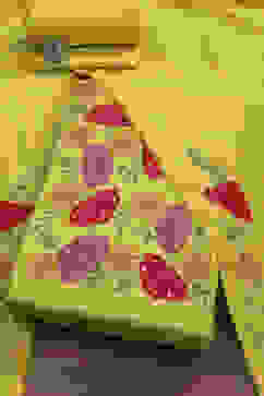 Yellow Cotton Applique Unstitched Suit Set image number 0