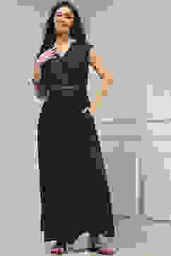 Navy Blue Viscose Rayon Asymmetric Dyed Jumpsuit image number 5