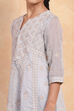 Powder Blue Silk Chanderi Flared Suit Set image number 1