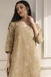 Pink Cotton Printed Straight Kurta image number 1