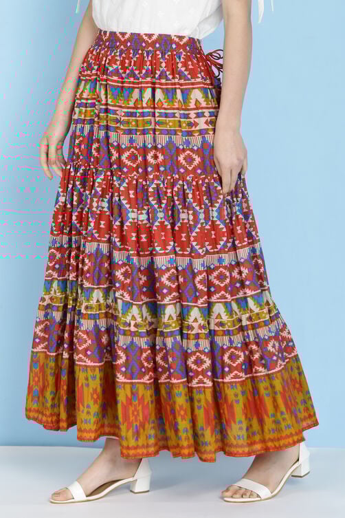 Black Cotton Long Skirt image number 2