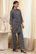 Black Viscose Rayon Straight Fusion Set image number 4