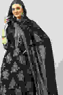 Black Cotton Straight Kurta Palazzo Suit Set image number 0