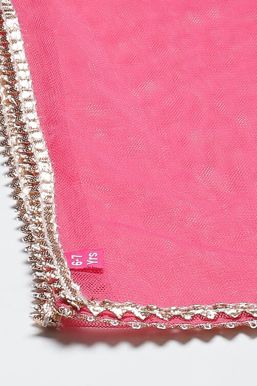 Yellow & Pink Cotton Lehenga Set image number 3