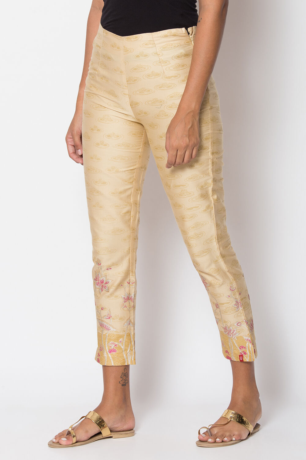 Buy Beige Cotton Pants Online at Biba India
