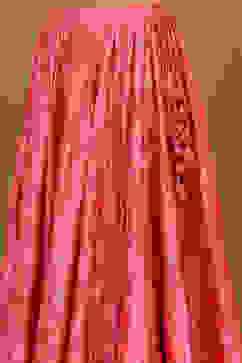 Coral-Pink Polyester Blend Anarkali Lehenga Set image number 3