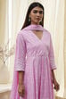 Pink Cotton Anarkali Suit Set image number 1