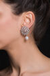 White Brass Crystal Earrings image number 1