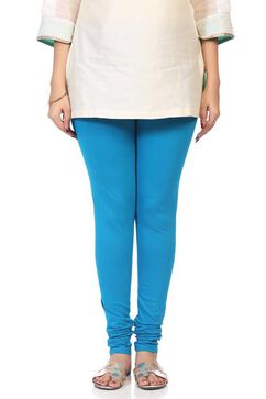 Deep Turquoise Cotton Lycra Churidar image number 1