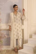 Off White Chanderi Straight Solid Suit Set image number 6