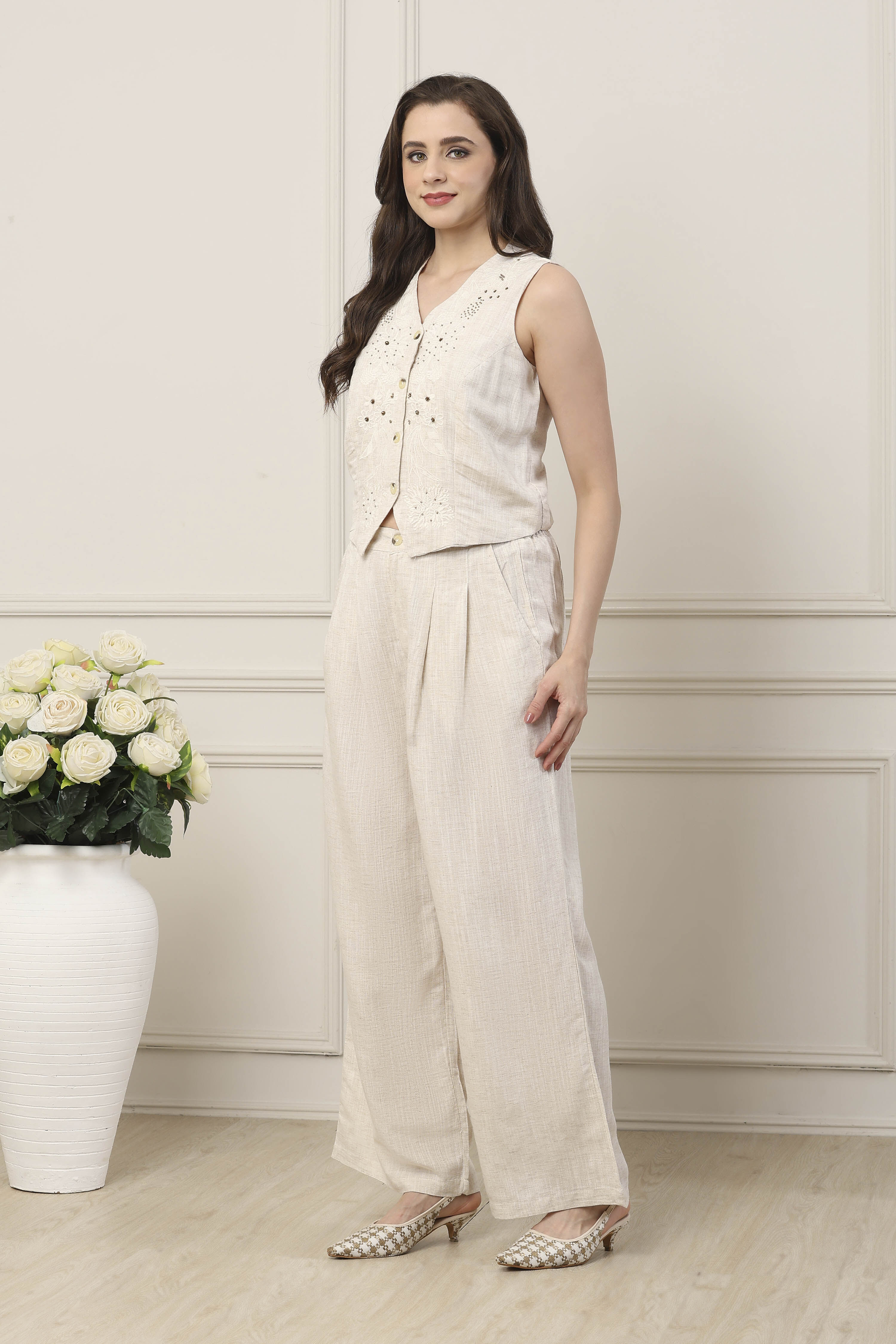 Natural Viscose Straight Solid Fusion Set image number 3