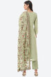 Green Crepe Unstitched Suit Set image number 4