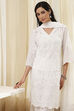 Pink Cotton Schiffli Straight Suit Set image number 8